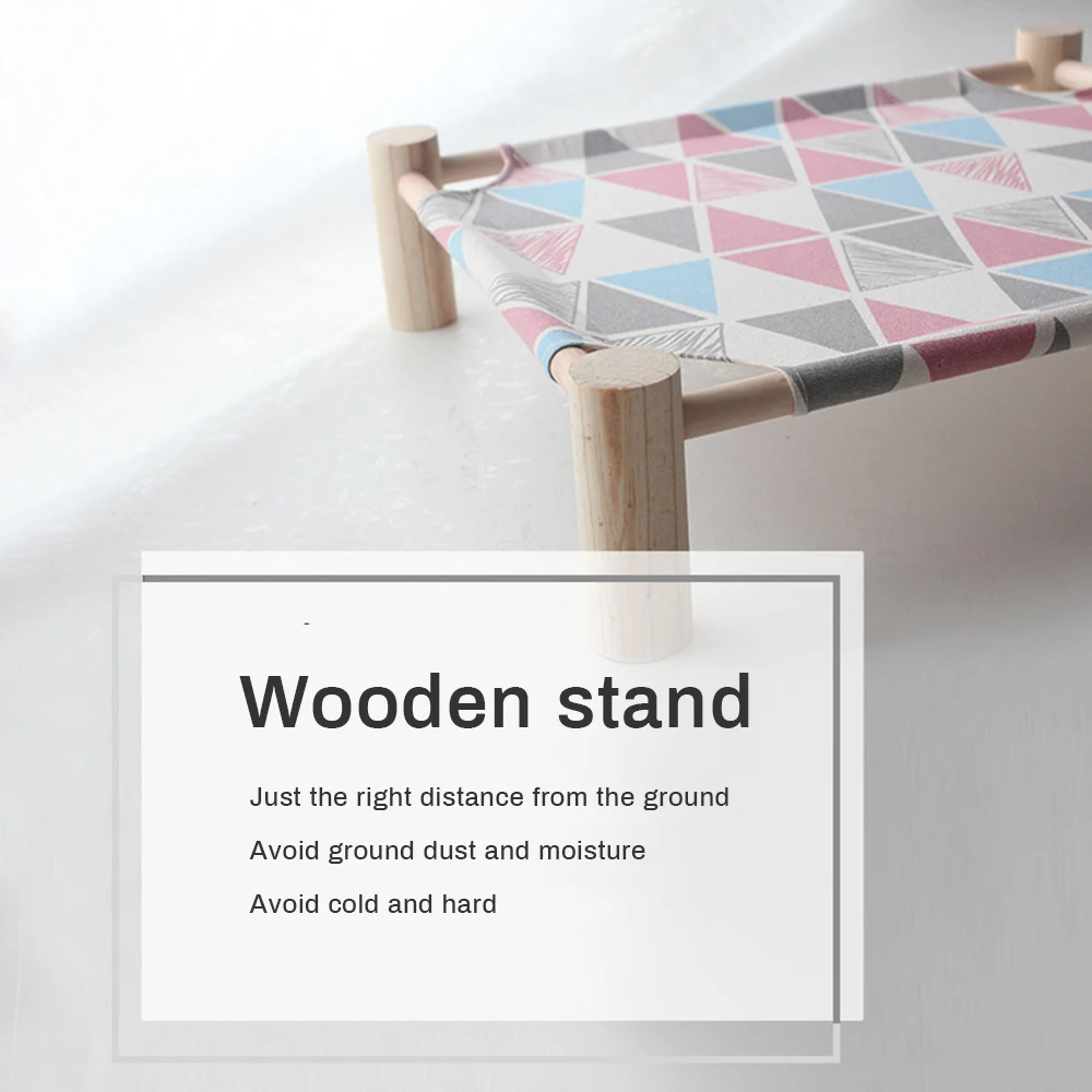 Возвышенная кровать для кошек домик гамаки Вуд холст котят домики прочный товары