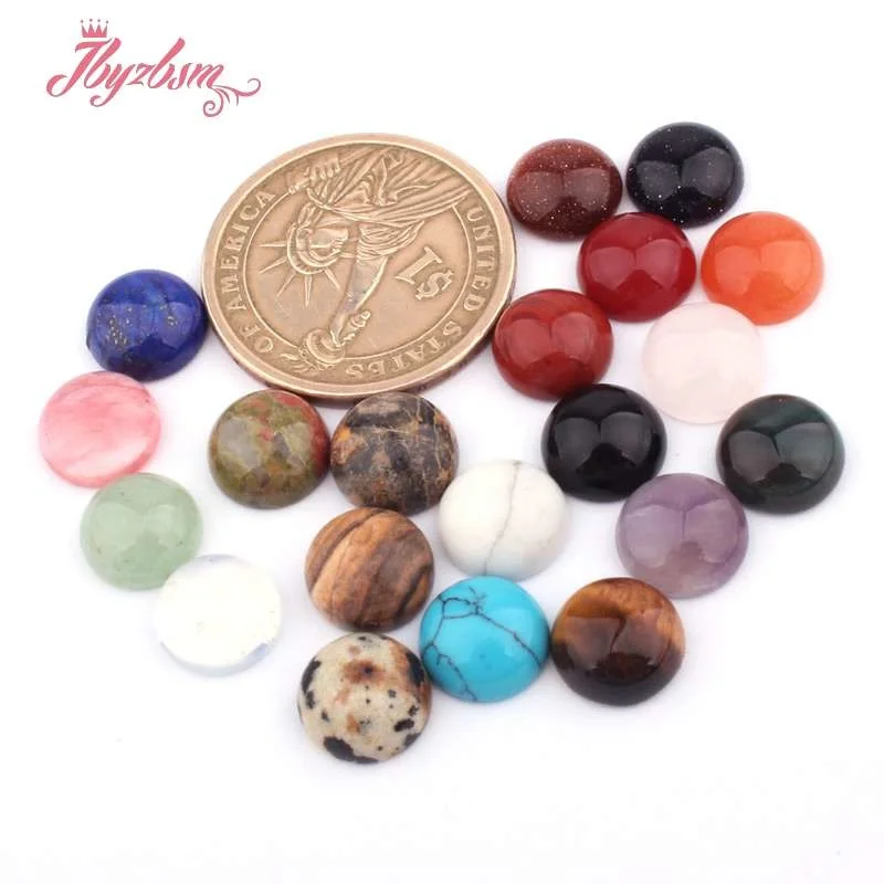 10 мм бусины в виде монеты кабошоны купол незасверленные из натурального камня