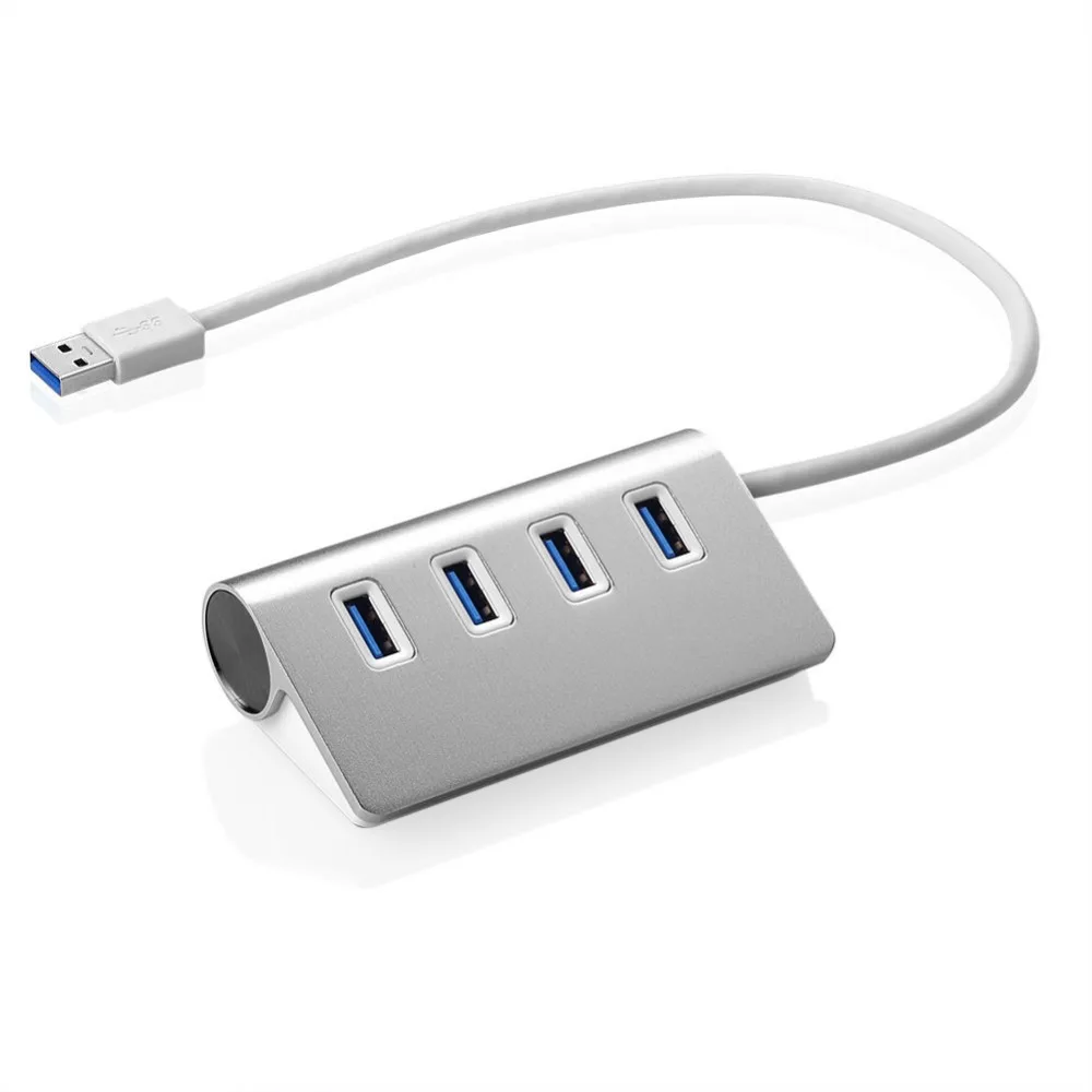 4 port USB 3.0 HUB USB 3,0 концентратор 7 Алюминиевый порт 5 Гбит/с высокоскоростная док-станция с адаптером переменного тока Поддержка Usb 2,0 для MacBook для ПК ноутбука компьютера - Цвет: 4 port USB 3.0 HUB