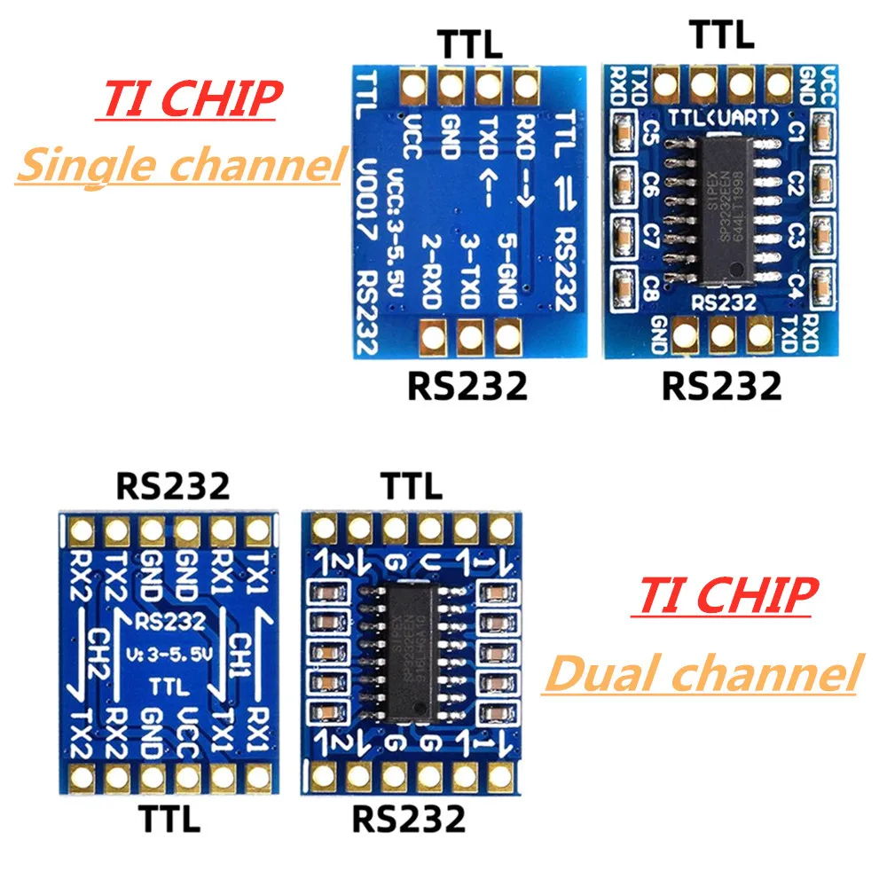 Одноканальный/двухканальный RS232 SP3232 TTL к модуль мигающая линия последовательного