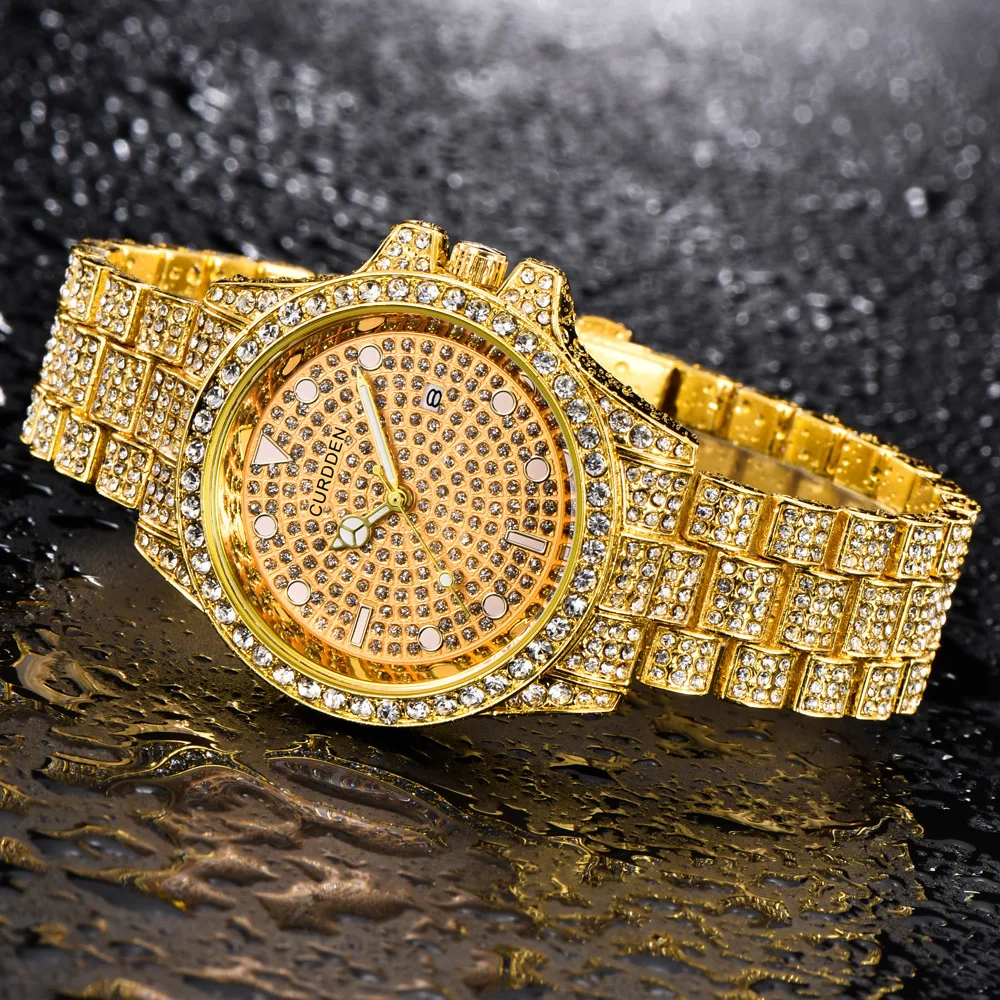 Мужские часы 2020 Топ бренд класса люкс Iced Out золотые бриллиантовые для мужчин