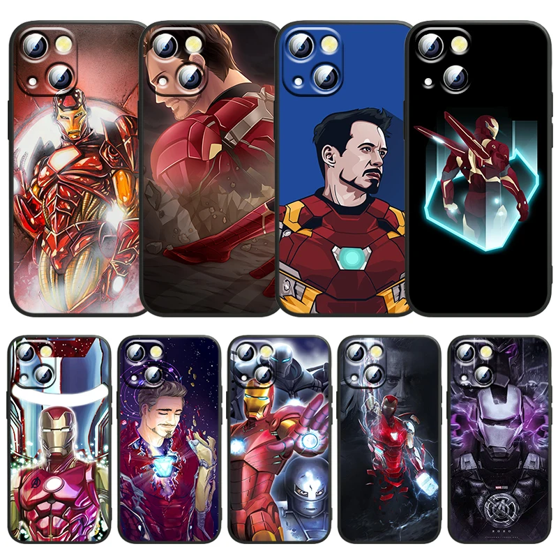 

Hot Iron Man Marvel For Apple iPhone 13 12 11 SE XS XR X 7 8 mini Plus Pro MAX 2020 Black Soft Phone Case Funda Capa