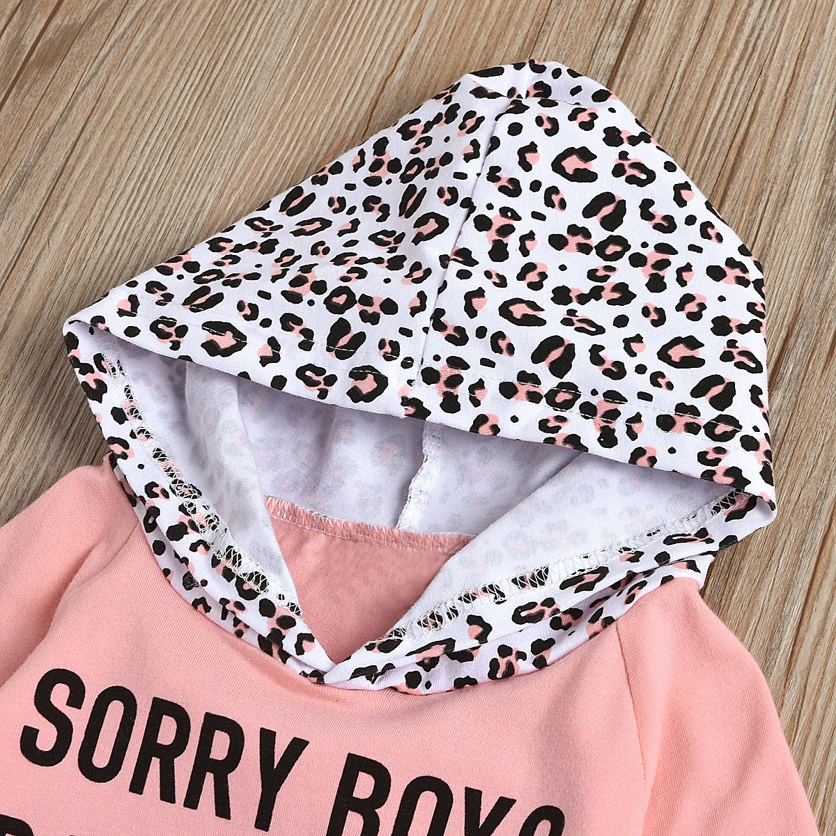 

3-24M Newborn Girls 2-piece Set Letter Print Long Sleeve Hoodie Top Leopard Print Trousers Baby Girl Spring Autumn Clothing 2020