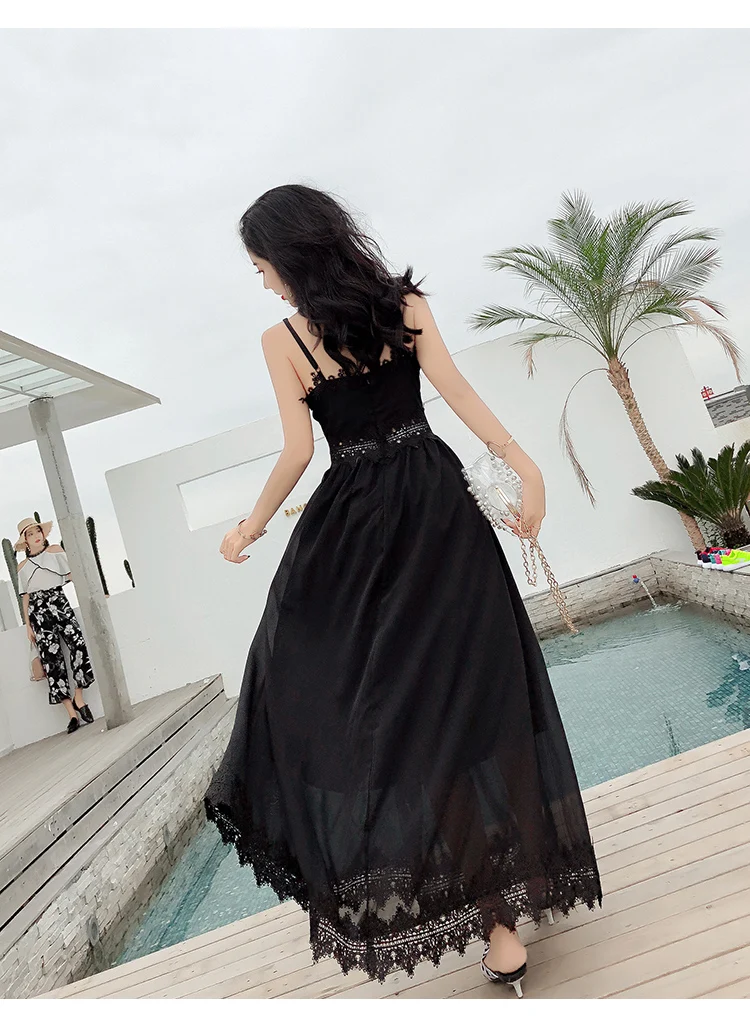 

Chiffon Women's Dress Fashion Girl Dresses Casual High Waist Solid Clothing Office Lady A-LINE Ankle-Length Houthion