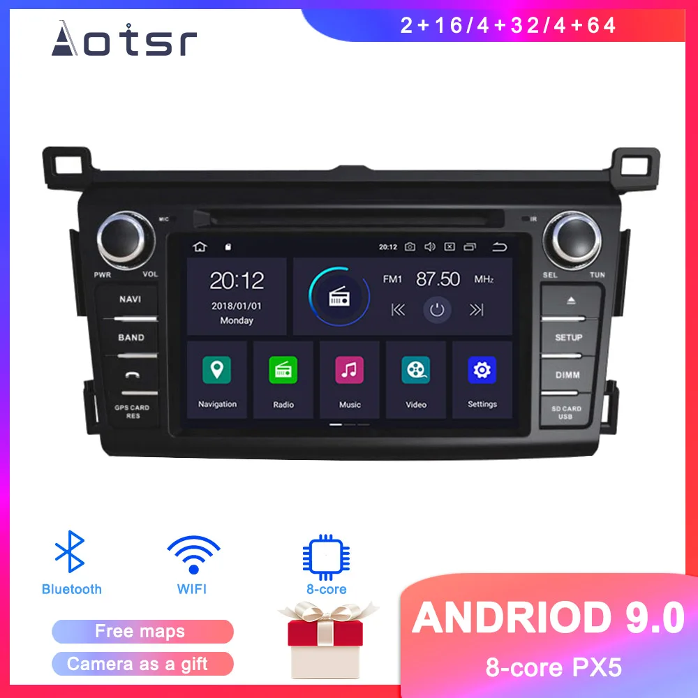 

DSP Android 9.1 GPS Navigation Car DVD Player For Toyota RVA4 4 2013-2017 Auto Stereo Radio Multimedia Player Head Unit Recorder