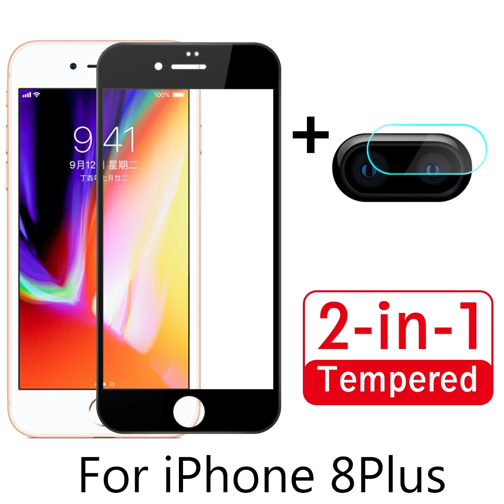 2 в 1 для iphone 7 8 plus пленка объектива камеры и закаленное стекло защита экрана