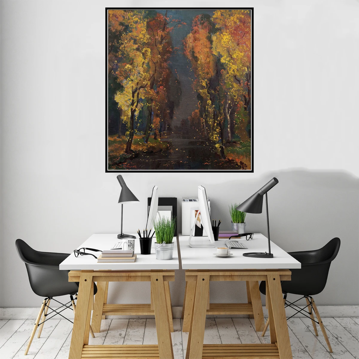 Autumn Poplar Road Tree Poster Canvas Print Painting Wall Art Living Room Home Decoration | &amp Calligraphy
