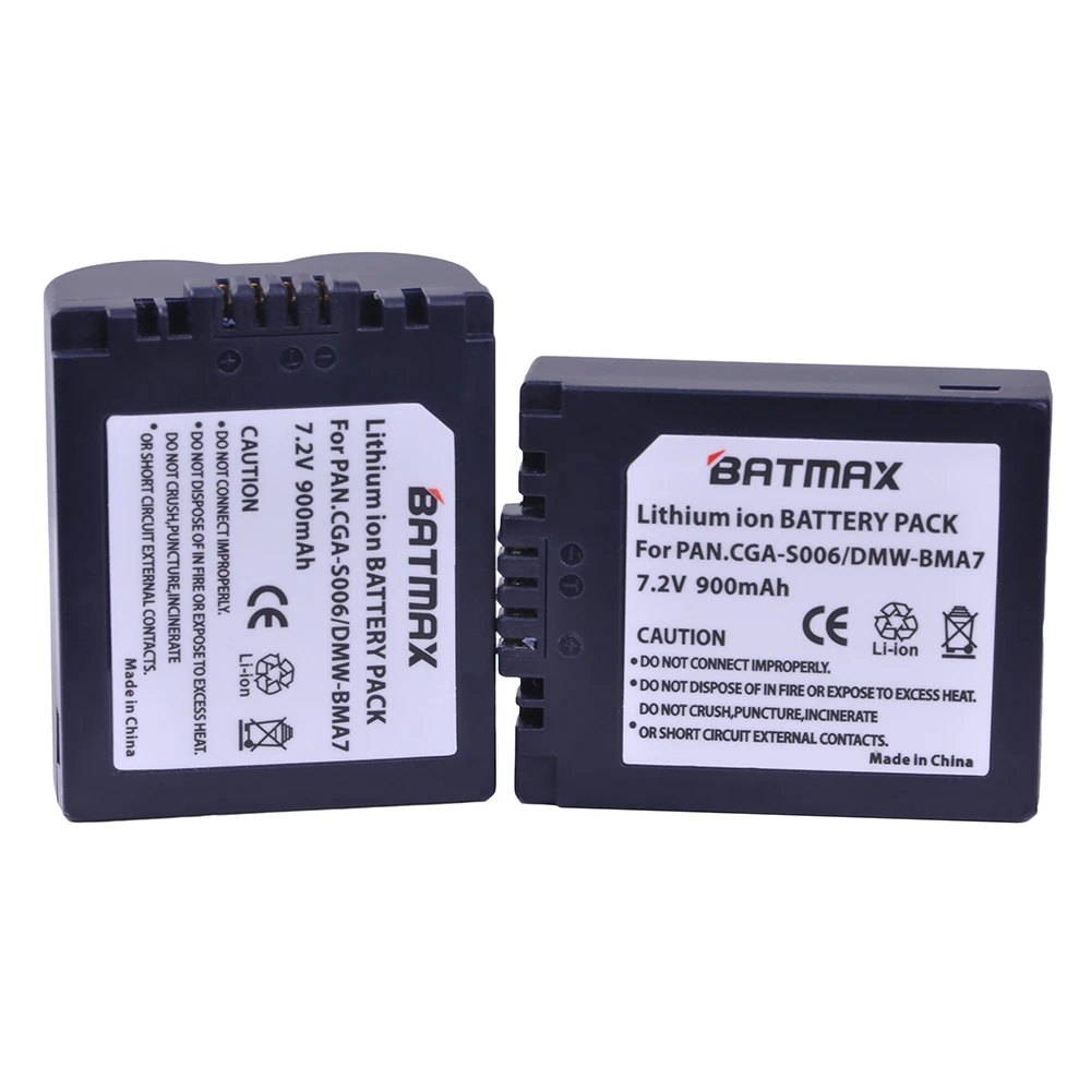 Фото Аккумулятор Batmax CGA-S006 DMW-BMA7 CGR S006E S006A + двойное зарядное устройство с LED-индикатором для Panasonic DMC-FZ7 FZ8 FZ18 FZ28 FZ30 FZ35 FZ38 FZ50 №1