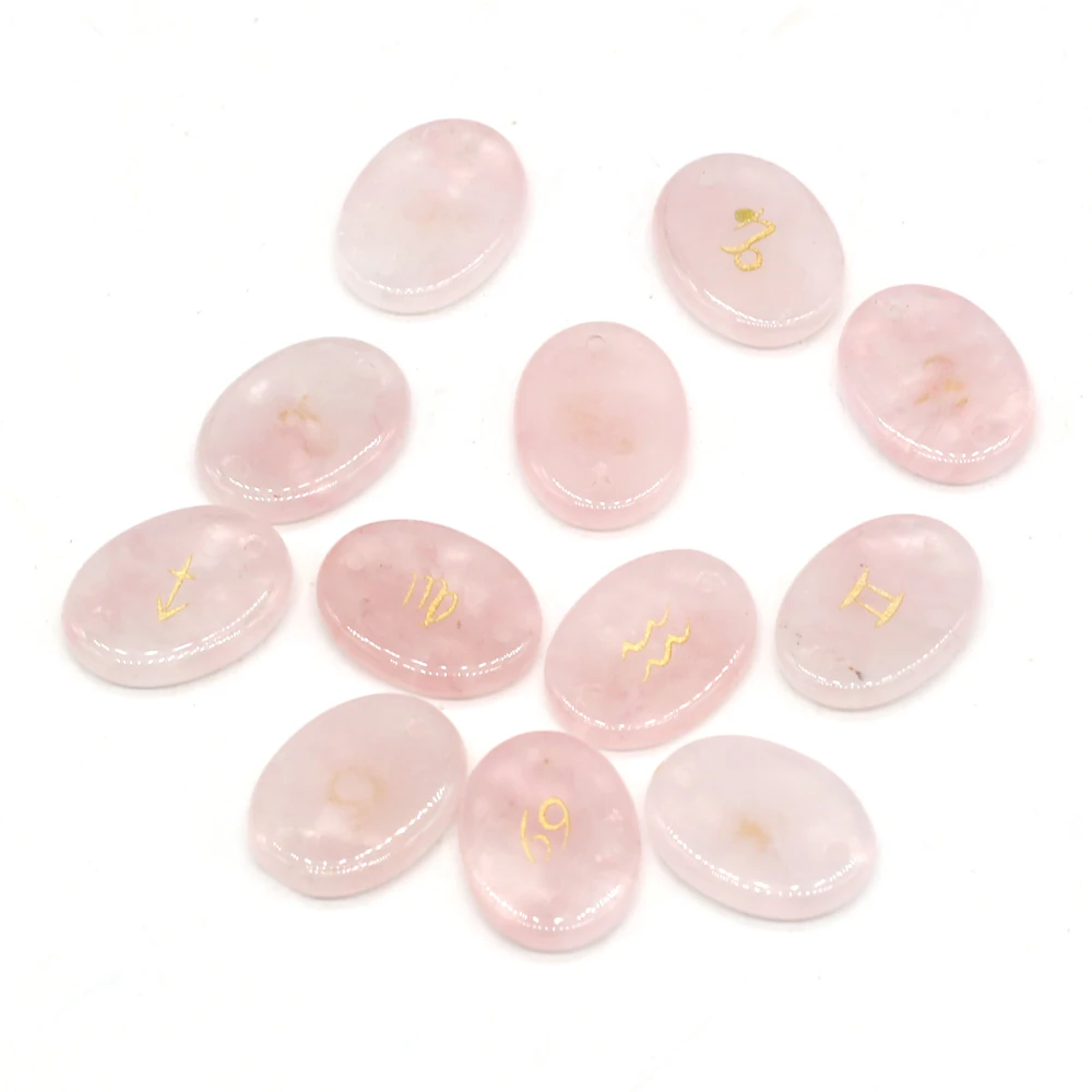 

12pcs Natural Egg Shape Rose Quartzs Crystal Stone Loose Beads for Jewelry Making Bracelet Necklace Accessories Size 12x16mm