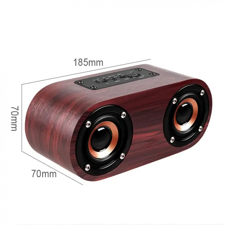 6W Wooden Double Horn 4.2 Bluetooth Wireless Speaker Support AUX Cable Connection TF Card Playback for Phone / Tablet PC MP3|Портативные