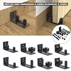 Регулируемый раздвижной нижний напольный штатив с винтами, настенное крепление, направляющее нижнее основание двери, Роликовые Раздвижные Дверные фитинги