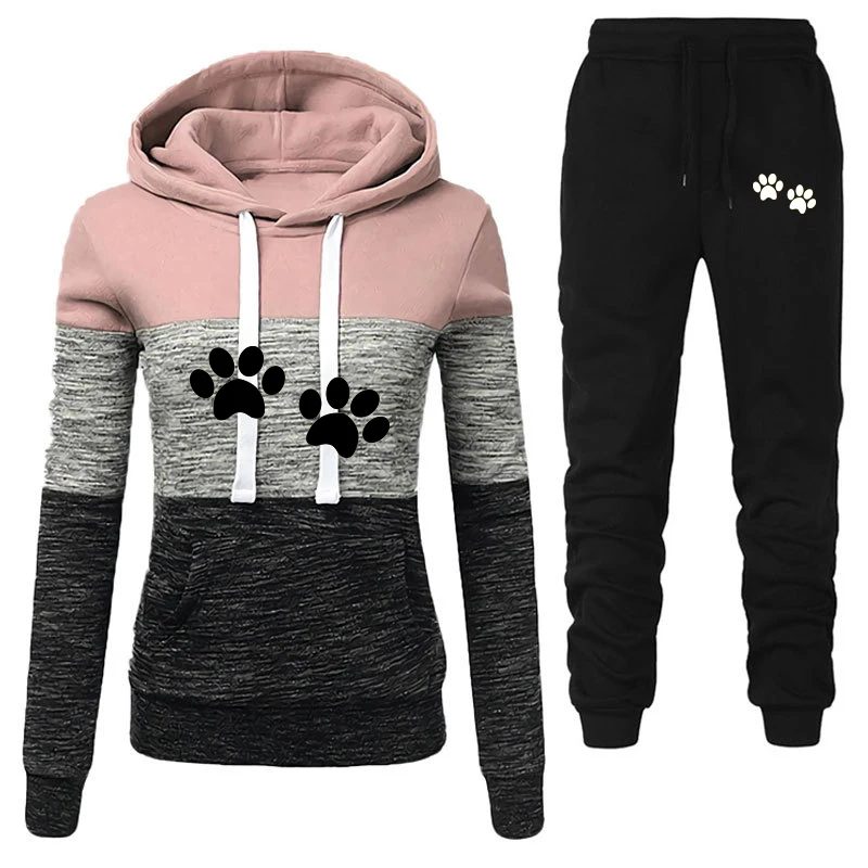 

Women Tracksuit 2Piece Set 2022 Autumn Winter Women's Running Hooded Pullover Sweatshirt Casual Wear Outfits Jogging Sport Suit