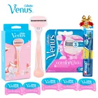 Бритва Gillette Venus Женская со сменными лезвиями, безопасная бритва для белого чая, ручная Дамская машинка