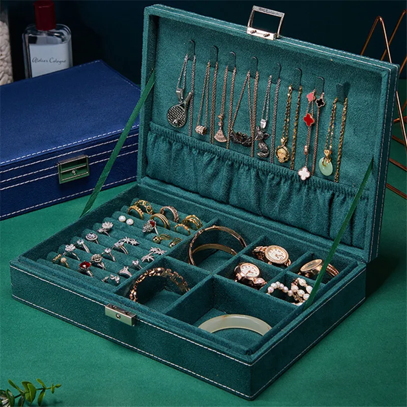 Модная Высококачественная большая бархатная шкатулка для ювелирных изделий