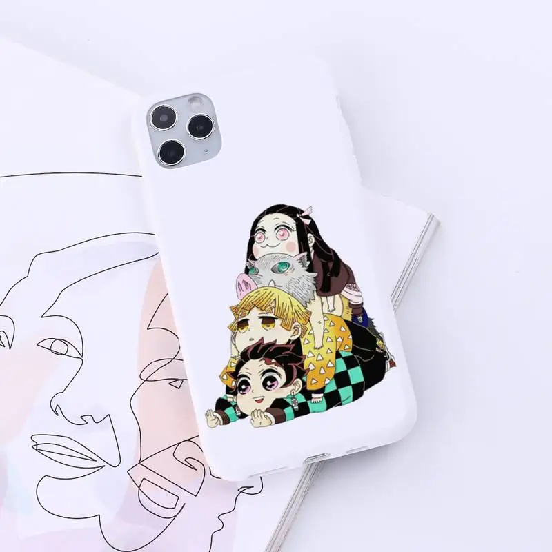 

Kamado Nezuko Kimetsu no Yaiba Demon Slayer Phone Case Candy Color for iPhone 6 7 8 11 12 s mini pro X XS XR MAX Plus