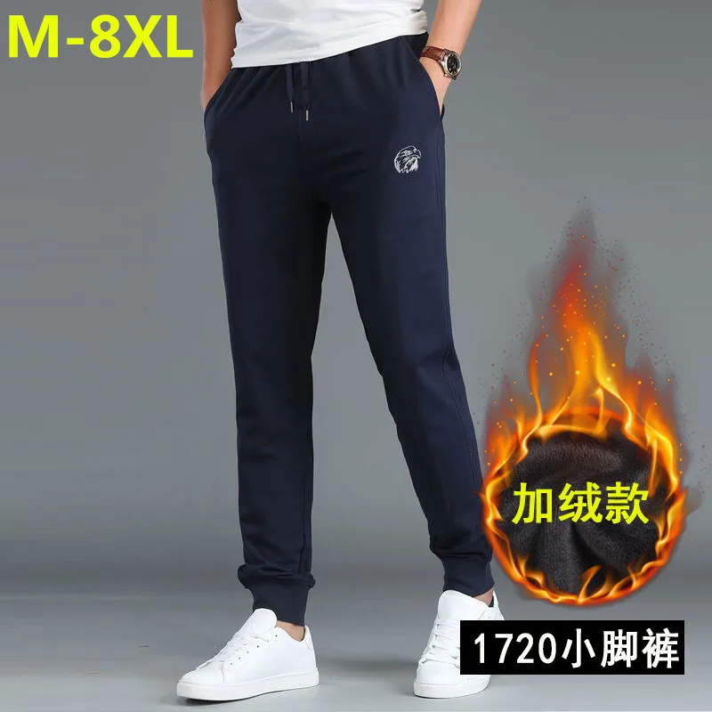 Осенние и зимние новые размера плюс 8XL7XL мужские флисовые брюки в стиле хип хоп