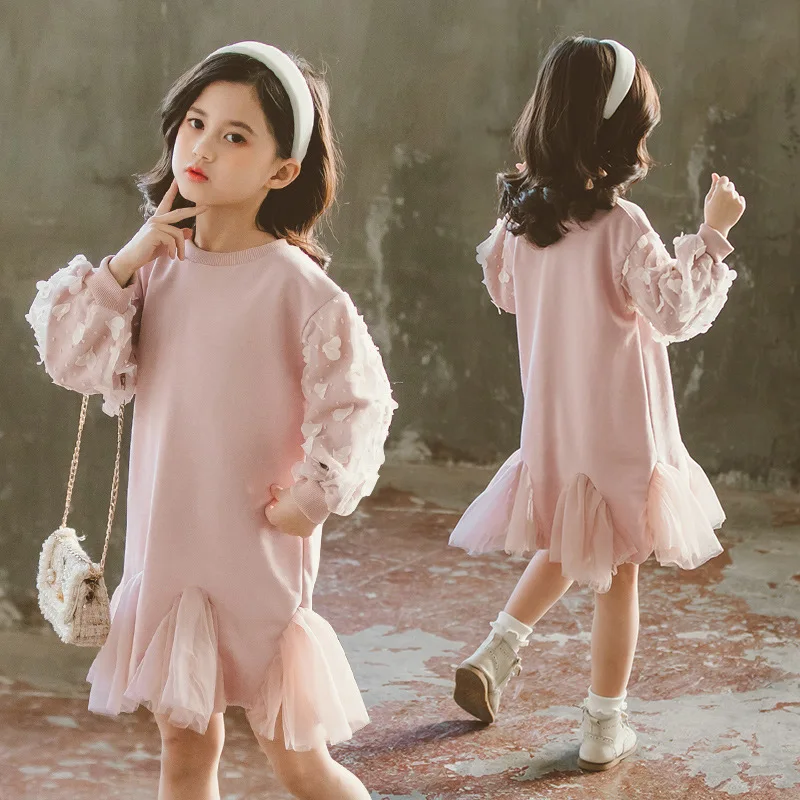

Girls Dress 2020 Spring Autumn Flower Princess Dress Girls Clothes Children Clothing Long Sleeve Girls Dresses 4 6 8 10 12 Years