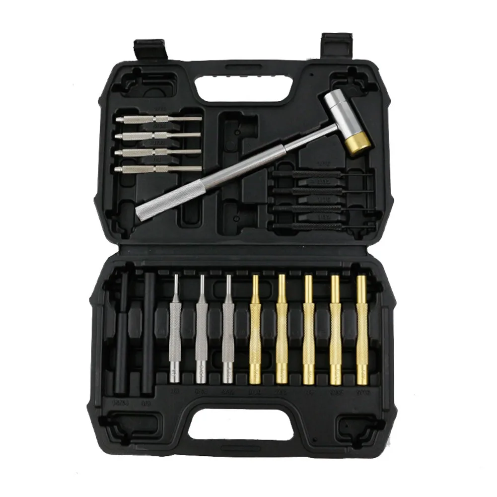 

Roll Pin Punch Set Gunsmithing Punch Tool Made Of Solid Material Including Bench Block And Gun Clean Mat Punch Positioning Punch