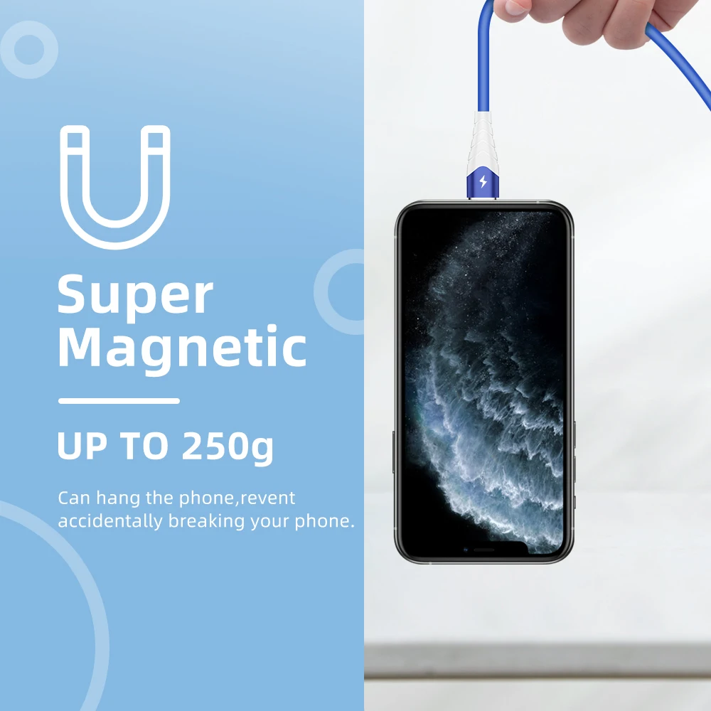 Фото Магнитное зарядное устройство FONKEN Usb-кабель Micro Usb Type-C 3 в 1 зарядный провод для Iphone Магнитное зарядное устройство FONKEN Usb-кабель Micro Usb Type-C 3 в 1 зарядный провод для Iphone