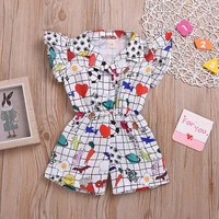 2020talloly summer butterfly sleeve lapel baby one piece cartoon print trend hot style