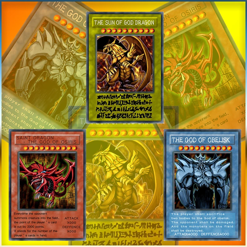 Yu gi ой Настольная игра три Phantom богов карты аниме восстановленная версия