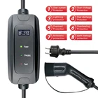 16 А Тип 2 Тип 1 портативное зарядное устройство для электромобилей IEC 62196 Schuko 5 м кабель EVSE Уровень 2 быстрое зарядное устройство для электромобиля