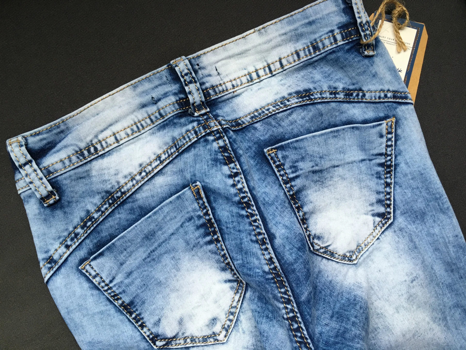 

New Women Low Waist Patchwork Skinny Denim Pants Ripped Stretch Begger'S Jeans Female Beggar'S Holepatches Pencil Pants S163