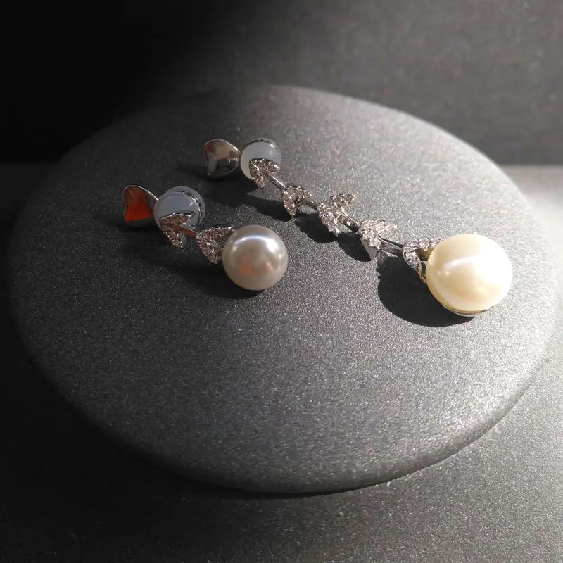 

popzone s925 sterling silver new earrings classic petals pearl earrings female fashion temperament sweet romantic style jewelry