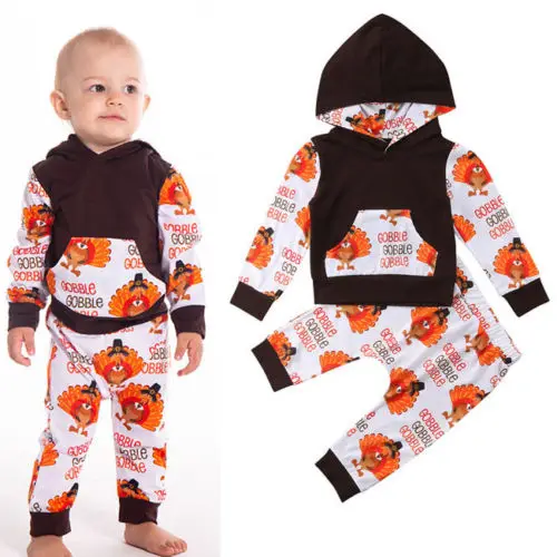 New Thanksgiving Day Clothes Newborn Baby Boy Girl Outfits Hoodie +Leggings Pants | Детская одежда и обувь
