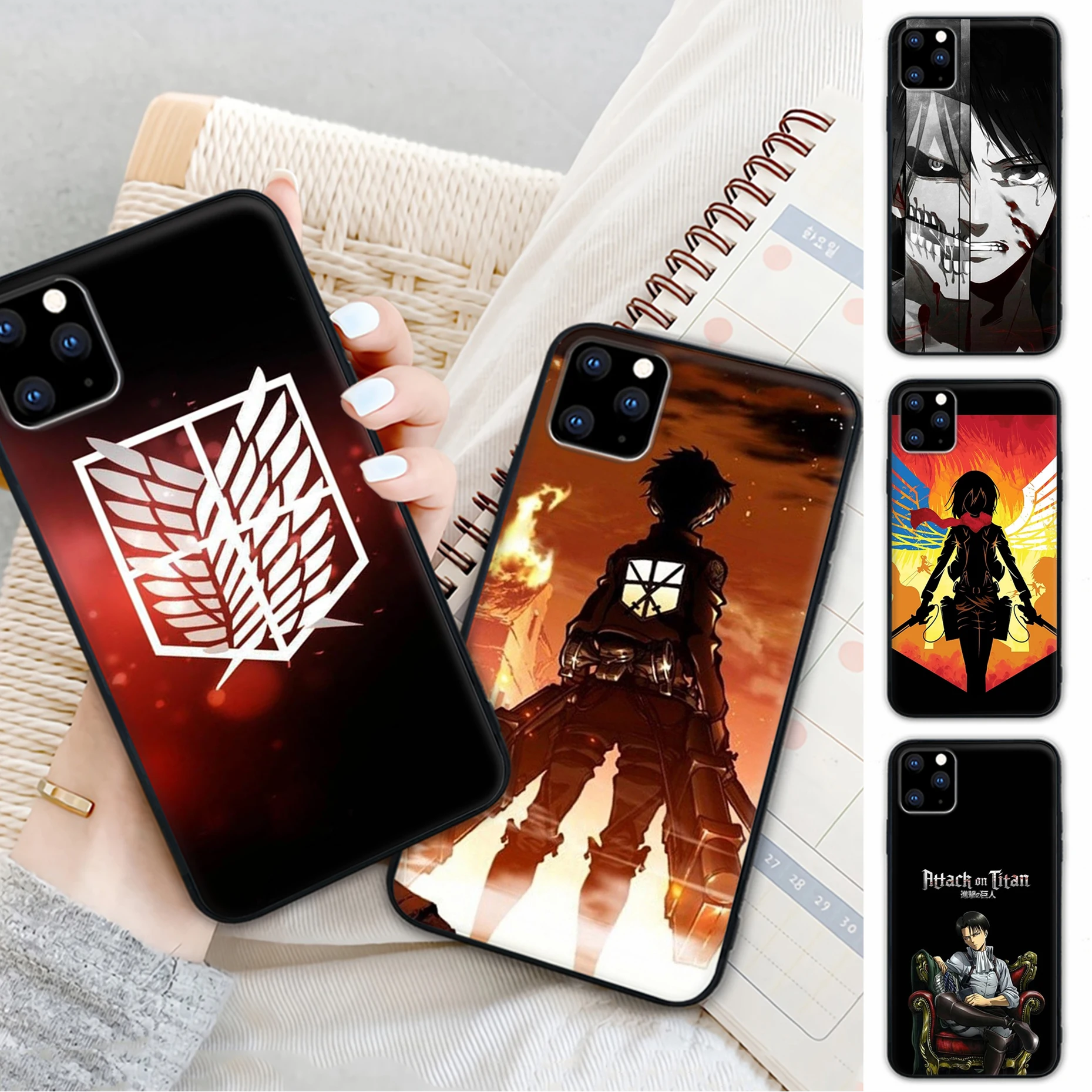 

High Quality Attack On Titan Anime Mobile Phone Cover Case For Xiaomi Redmi 4X 5 Plus 6 6A 7 7A 8 8A 9 Note 4 8 T 9 Pro Max