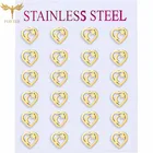 Золотые серьги для женщин, серьги-гвоздики в форме сердца, содержит звезду, луну, серьги для девочек, подарок на день рождения