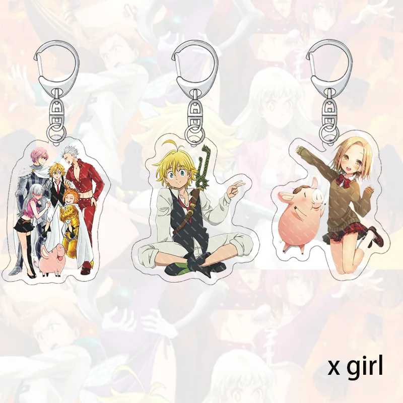 

The Seven Deadly Sins new Japanese anime acrylic 60MM transparent high-definition bag, car key ring, children’s gifts, souvenirs