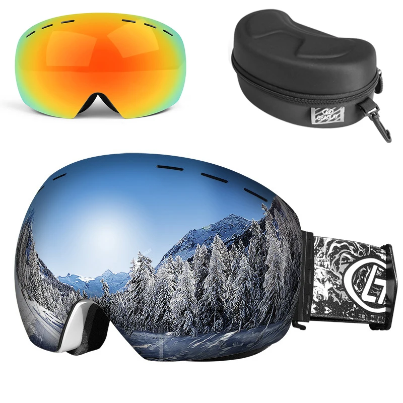 

Ski Goggles Magnetic Double Layers Anti-fog Big Ski Mask Glasses Men Women Outdoor Sport UV400 Protection Skiing Goggles Winter