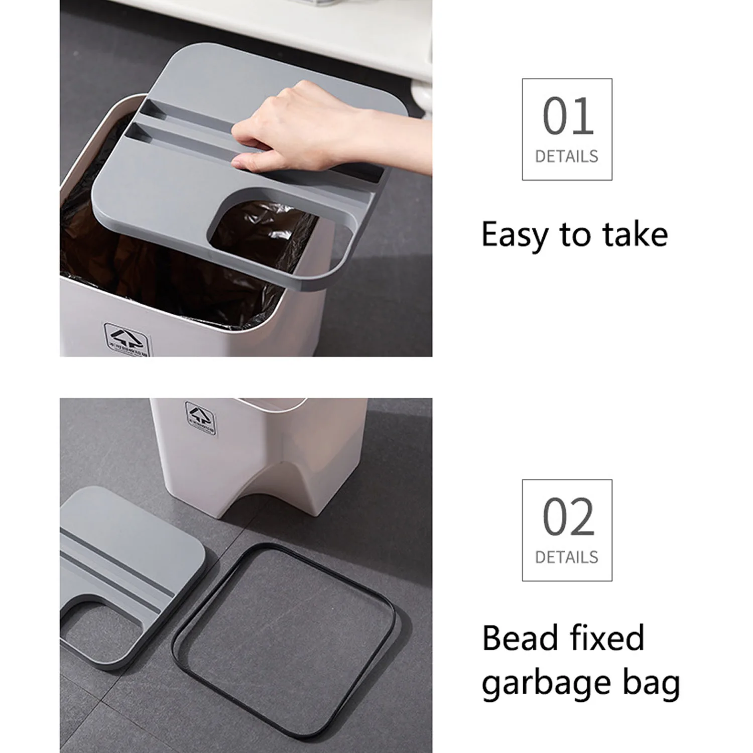 Behogar 1 шт. мусорное ведро с наборный сортировки отделение для сухого и мокрого