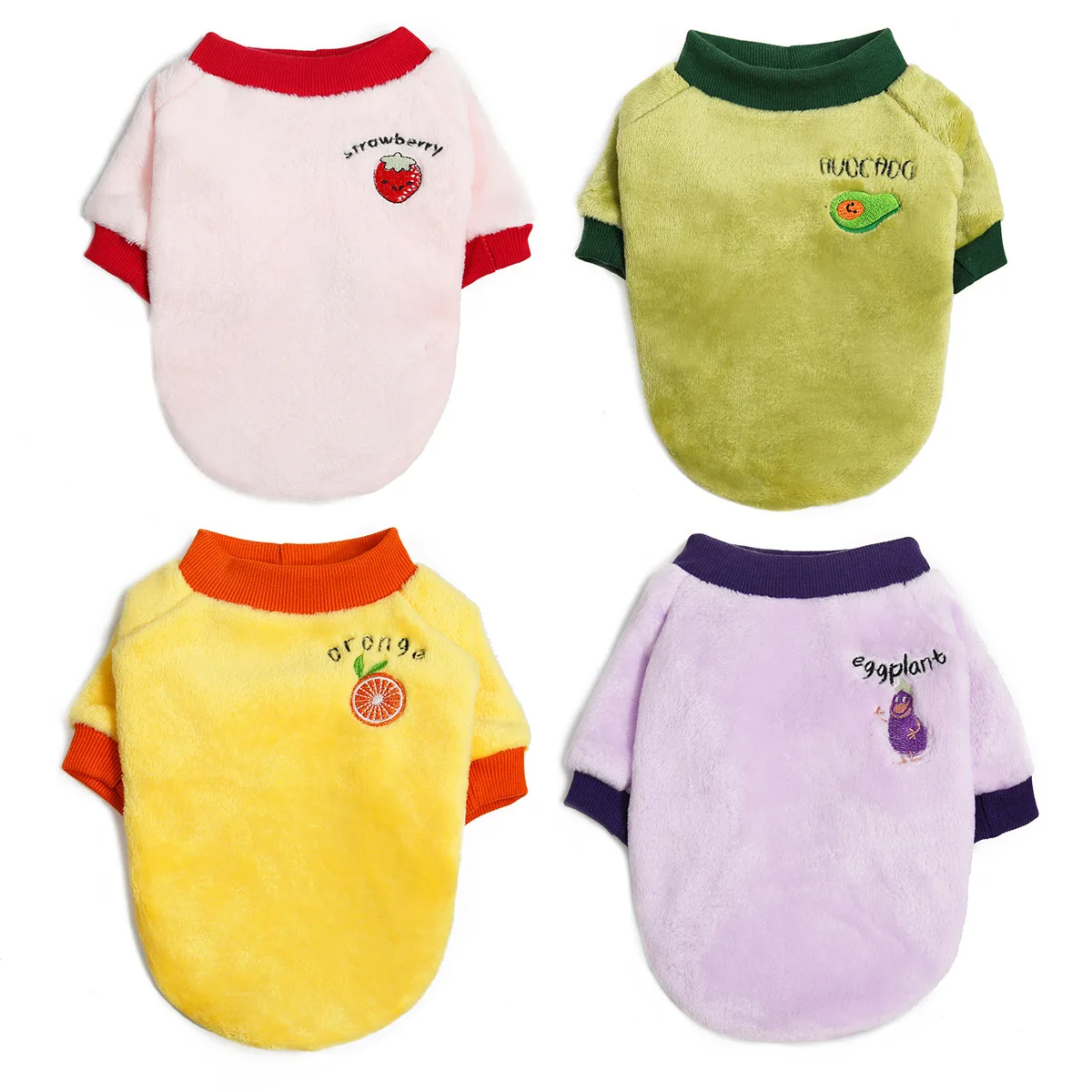 

Autumn Winter Warm Fleece Pet Clothes Cute Fruit Print Coat Small Medium Dog Cat Jacket Teddy French Bulldog Chihuahua Costume