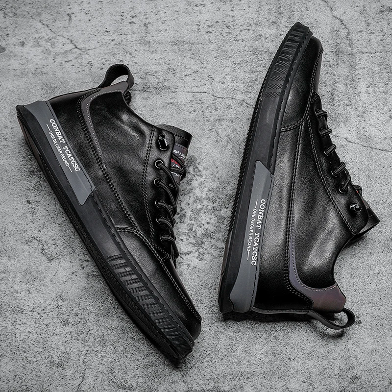 

2020 Autumn Sports Shoes Men Black Jogging Sneakers For Mens Leather Walking Men Shoes High Quality Man Running Shoe Size 39-44