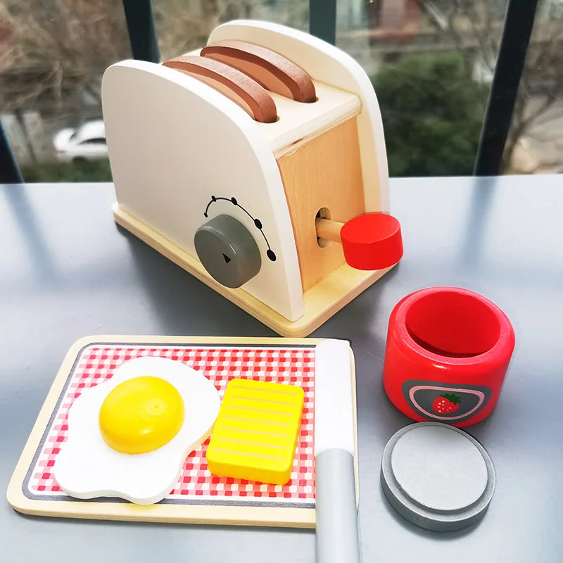 Kids Wooden Kitchen Toys Set Toaster Coffee machine Mixer Pan cake for Baby Pretend Play Early Learning Educational Toy | Игрушки и
