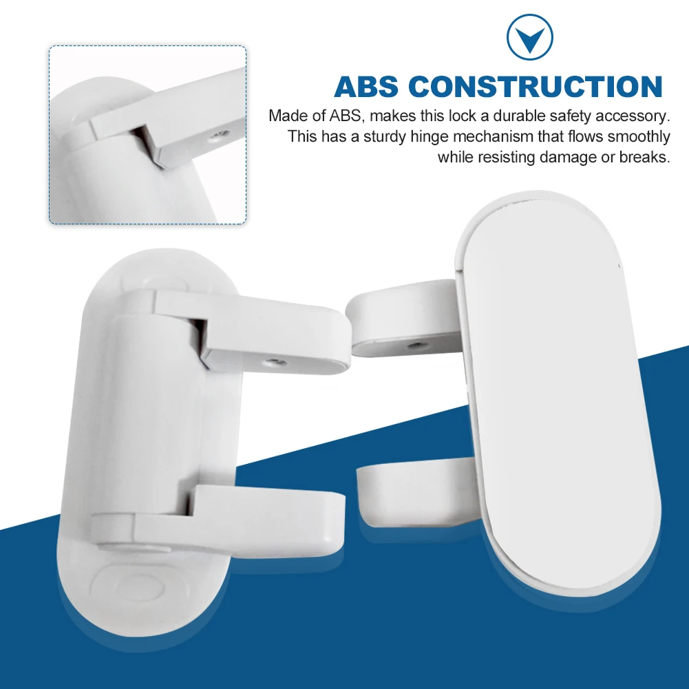 

2pcs Easy Install Door Lever Lock Prevent Opening Self Adhesive One Hand Operation Durable Home Toddlers Safety ABS Childproof