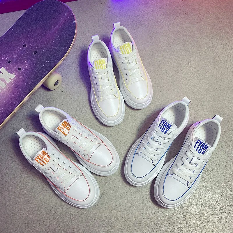 

Spring and summer White Sneakers Women Canvas Shoes Leather Women Fashion Vulcanize Shoes Casual Zapatillas Mujer U20-38