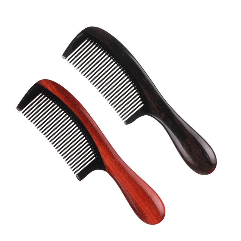 

Natural Hand-polished Black Buffalo Horn Splicing Wood Massage Comb Hot Straightener Hair Wood Combs for Women