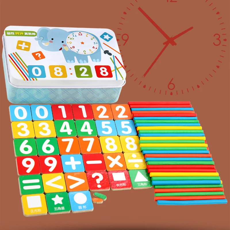 

Kids Counting Sticks Number Cards Learning Math Preschool Educational Toys with Box AN88