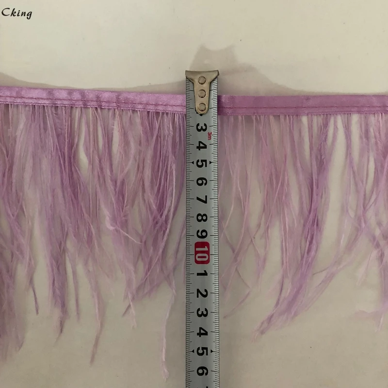 

Wholesale High Quality 10Meter Ma Caron Purple Ostrich Feather Ribbon 10-15CM Ostrich Feathers Trims Fringe Clothing Decoration
