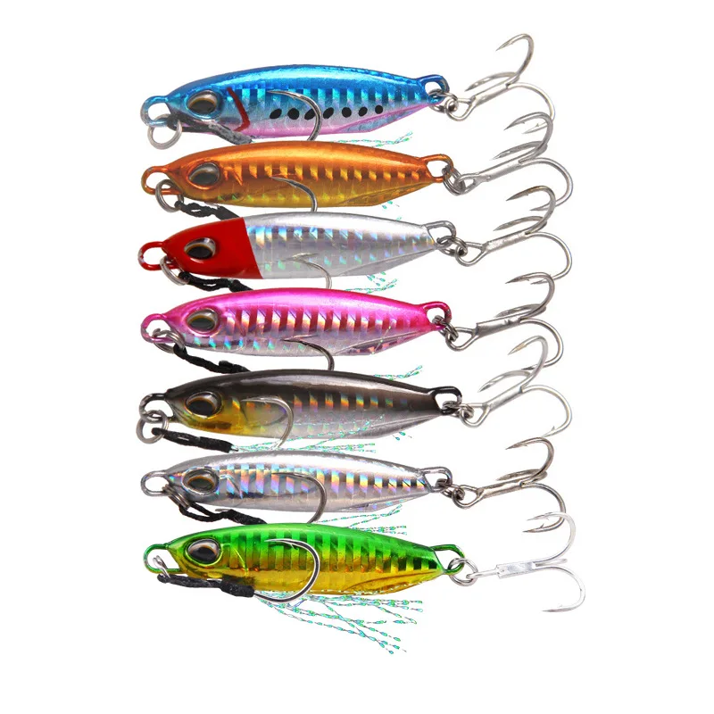 

7 Pcs/lot 16g 32g Cast Metal Bait Spinner Fishing Lures Jigs Trout Fishing Hard Baits Tackle Pesca Lead Fish Jigging Set bait