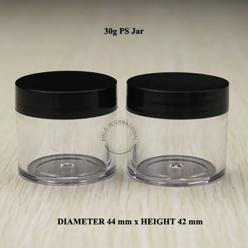 50 шт. пустые 30 г пластиковые банки для крема 1 унция Косметическая банка с черной