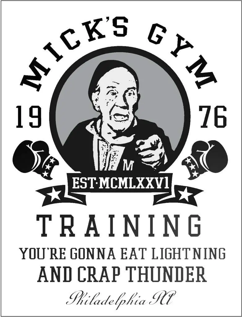 

Rocky Film Mickey Gym Boxing Fight Movie Retro Metal Tin Sign Plaque Poster Wall Decor Art Shabby Chic Gift Metal Decor