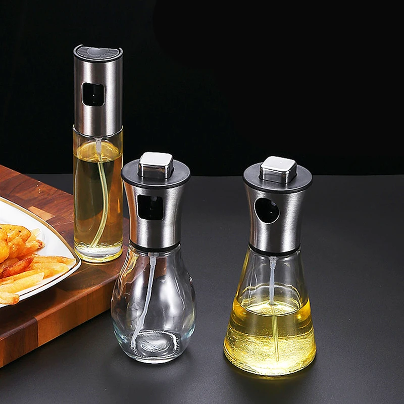 

Olive Oil Sprayer Dispenser Stainless Steel Bbq Cooking Vinegar Glass Bottle Leak-Proof Spice Drops Jar Seasoning Kitchen Tools