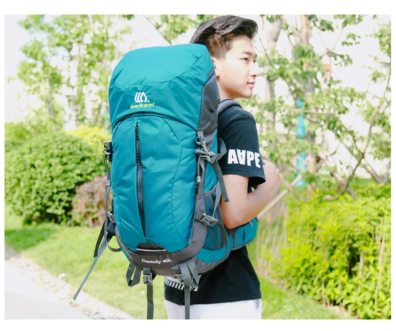 

New product professional travel male backpack 40L+10L with rain cover outdoor sports backpack mountaineering hiking bag