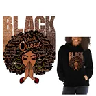 Новинка, черная девушка, термонаклейка для утюга, наклейки для одежды, сделай сам, моющиеся нашивки для одежды, наклейки для футболок, платьев