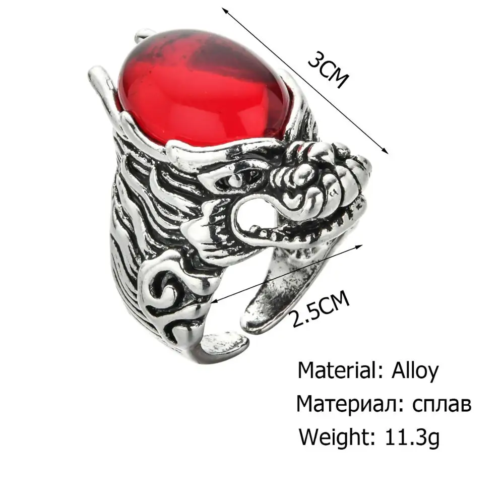 Мужское кольцо с кристаллами дракона в стиле ретро|Кольца| |
