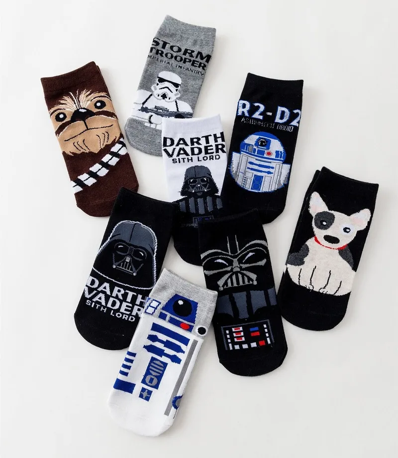 

High quality new star wars casual socks cotton cartoon man socks funny women samurai anime robot socks 35-41EU